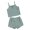 Green, variant on Yunliwuli Baby Girl 2Pcs Summer Outfits Sleeveless Button Front Cami Tops + Shorts Set Infant Clothes