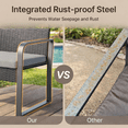 thumbnail image 3 of Aiho 3-Piece Wicker Patio Bistro Set, Outdoor Furniture with Glass Table & Soft Cushions for Balcony Garden-Gray, 3 of 10