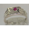 thumbnail image 3 of LBG 925 Sterling Silver Natural Ruby Mens Signet Ring - Size 7.25, 3 of 6