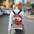 thumbnail image 7 of JIALIOU Mini Backpack Purse for Women Quilted Casual Daypack Small Travel Shoulder Bag, Love Checkered Heart, 7 of 7