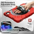thumbnail image 4 of Protective Case for iPad Air 5th 4th Gen 10.9 inch and iPad Pro 11 Inch 4th 3rd 2nd Generation (2022 2021 2020 2018) with Pencil Holder, Handle, Adjustable Stand & Shoulder Strap, Red, 4 of 7