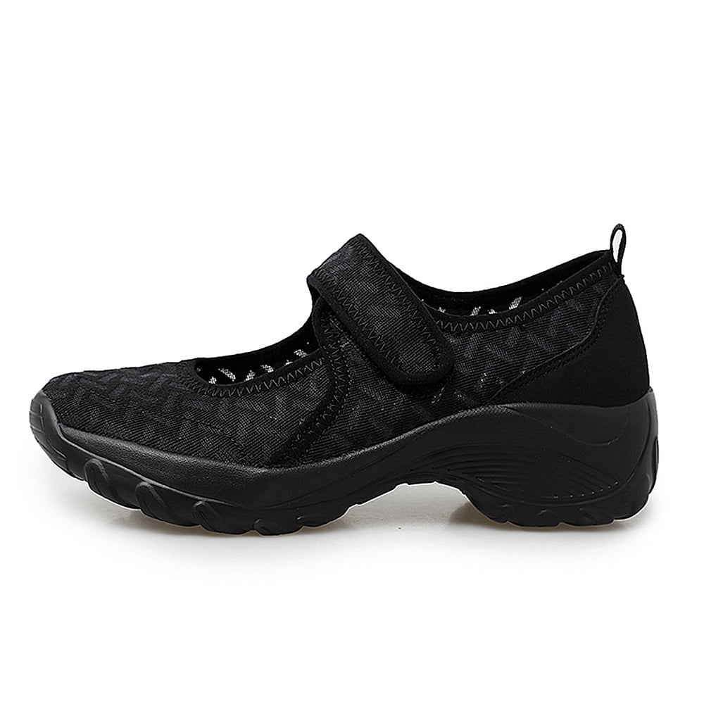 Womens Comfort Working Nurse Shoes Adjustable Breathable Wedges Slip-on Walking Sneaker Fitness Casual Shoes Mary Jane Sneaker 