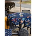 thumbnail image 5 of Outdoor Tablecloth with Umbrella Hole for Patio/Picnic/Party/Camping, Cute Blue Space Waterproof Table Cloth Square Cover Washable, Star Cartoon Spaceship Planet (60"x 60"), 5 of 8