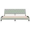 thumbnail image 3 of vidaXL Bed Frame with Headboard Light Grey 193x203 cm Velvet, 3 of 5