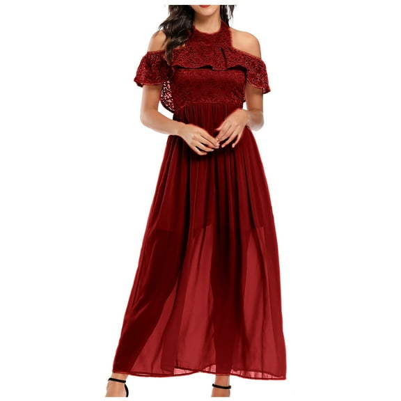 IROINNID Women's Sexy Dress Formal Gowns Evening Dresses Party Club Dress A-Line Solid Color Dress
