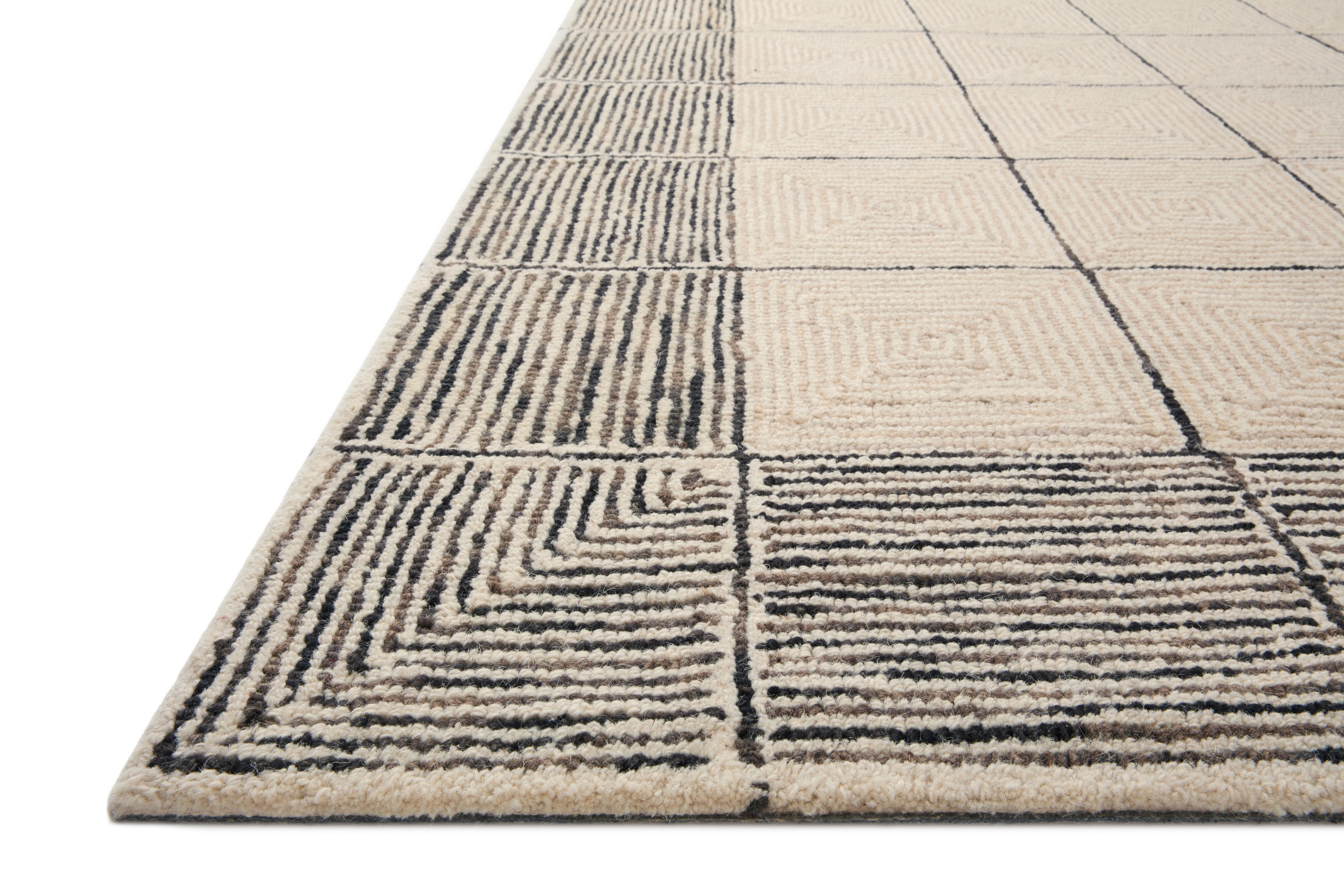 Chris Loves Julia x LoloiFrancis Cream / Black 2'-0" x 5'-0" Accent Rug