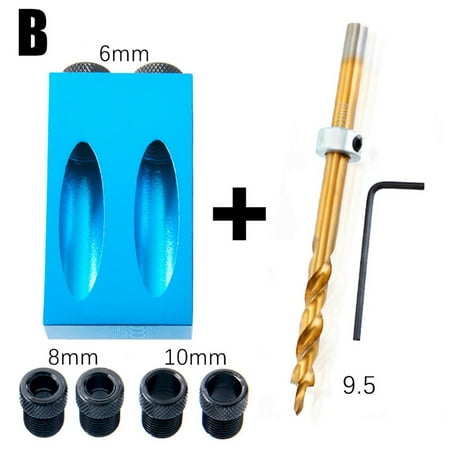 

Fjofpr Clearance Tools Pocket Hole Drilling Kit Woodworking Oblique Drill Guide Set