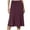 Wine, variant on LEBONYARD Casual Skirt with Pockets,Fashionable Women's Spring/Summer Pullover High Waist Half Dress Blue S