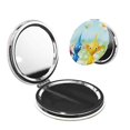 thumbnail image 1 of Qekee Pikmin Print Compact Makeup Mirror Folding Mini Pocket Mirror Portable Hand Mirror Double-Sided 2 x 1x Magnification for Woman Girls-Round Shape, 1 of 9