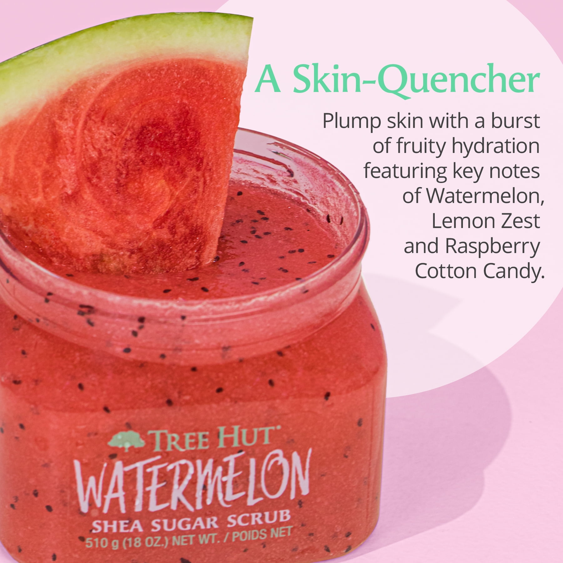 Tree Hut Shea Sugar Scrub Watermelon, 18oz, Ultra Hydrating and Exfoliating  Scrub for Nourishing Essential Body Care