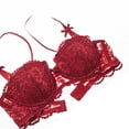 thumbnail image 3 of Huhudde Women's Balconette Bra with Push Up Effect 1 /2 Cup Lace Bra Underwired Low Cut Bra Bows Shelf Bra Bralette Lingerie, 3 of 21