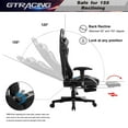 GTPLAYER Gaming Chair with Bluetooth Speakers Footrest PU Leather Music