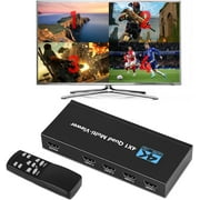HDMI Multiviewer Switch 4x1,Tendak HDMI Quad Multi-Viewer with Seamless Switch, Split Screen,5 Display Modes,with IR