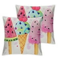 thumbnail image 2 of Nawypu Summer Lumbar Pillow Cover Watercolor Watermelon Ice Cream Decorative Farmhouse Hello Summer Patio Outdoor Cushion Case for Sofa Couch Home Bed Decor,2 Pcs, 2 of 6