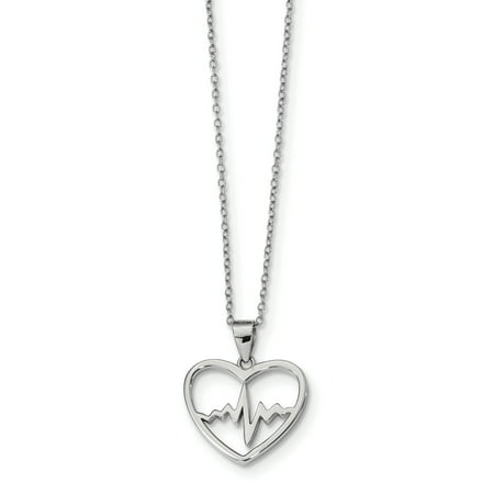 2 Extension Necklace - 925 Sterling Silver Heartbeat In Heart 2 Inch Extension Chain Necklace Pendant Charm S/love Gifts For Women For Her