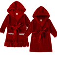 thumbnail image 2 of Pijamas de Navidad para niños, ropa de dormir de terciopelo rojo, ropa de abrigo cálida de invierno con bolsillo con capucha de manga larga zhangyuxiang unisex, 2 of 2