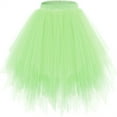 thumbnail image 2 of HOMADLES Princess Tutu Skirt for Girls Princess Party Skirt for Girls High Waist A Line Pleated Mini Mesh Skorts Tulle Skirt Casual Print Green 3-9T, 2 of 3