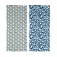 thumbnail image 2 of Neck Warmers Set of 2, Unisex, Marine Mosaic Look Japanese Waves, Baby Blue White, by Ambesonne, 2 of 3