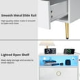Hommpa Modern Nightstand with USB Outlets Charging Station High Gloss