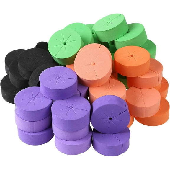 120 Pack Multi-Color Neoprene Collars,Garden Hydroponic Appliances,Premium Foam Cloner Inserts,Root Fixer for Net Pots, Hydroponics, Aeroponics (Black,Purple,Green,Orange)