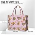 thumbnail image 3 of Large Capacity Tote Bag,Pink Highland Cow Flower Pattern Handbag Fashion Luxury Tote Bag,15.7"x13"x 5.1" Inches,Laptop Compatible, 3 of 6