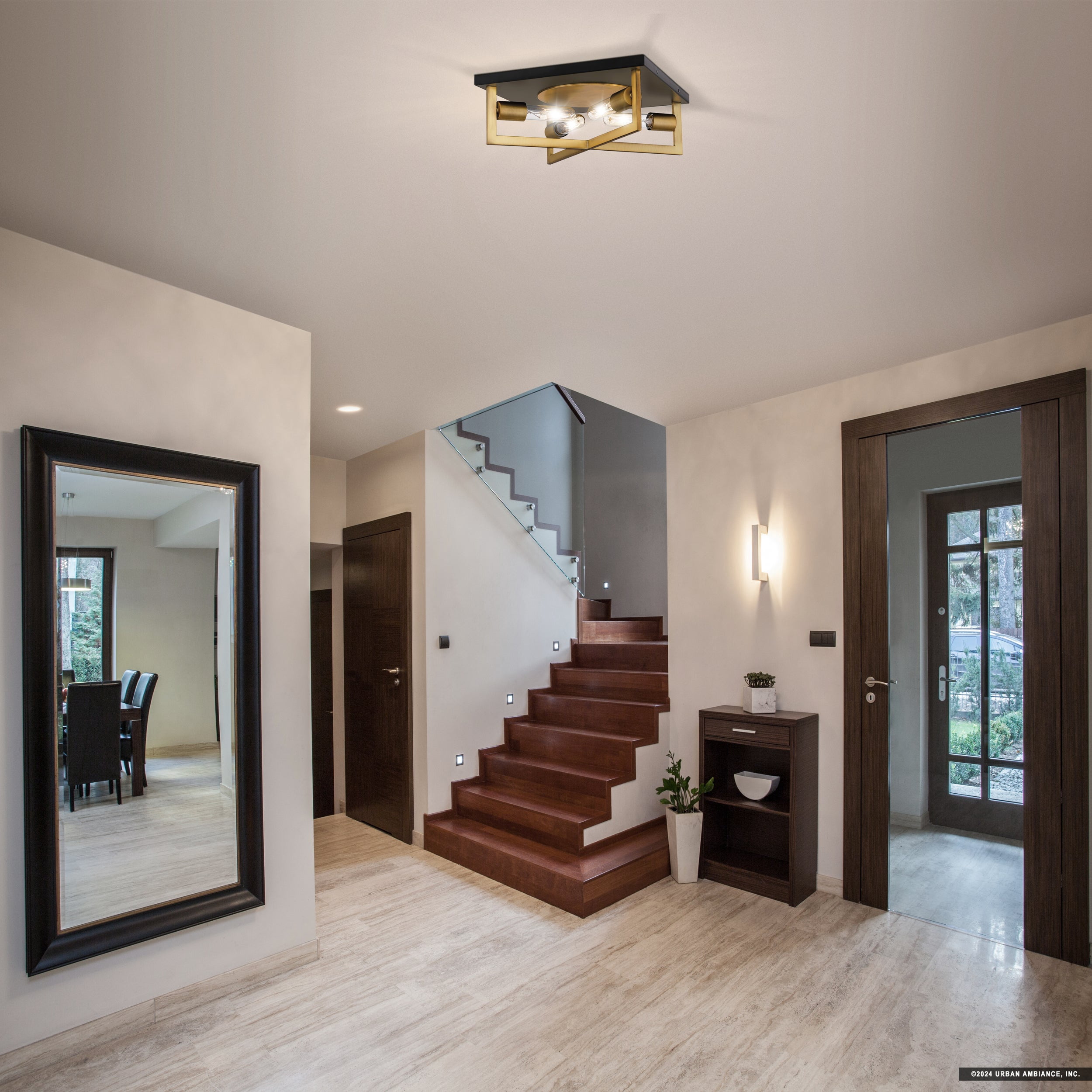 Luxury Modern Ceiling Light, Aged Brass, UQL4580