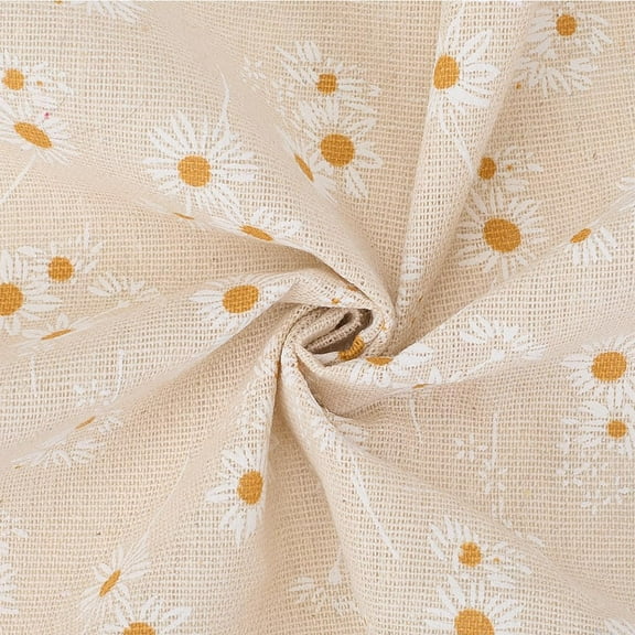 1 Yard 63 Inch Flower Cotton Fabric Bundles Linen Blend Soft White Floral Pattern Embroideried Cloth By The Yard for Sewing Making Clothing Accessories