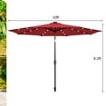 thumbnail image 3 of Gymax 10 ft Patio Table Market Umbrella Yard Outdoor w/ Solar LED Lights Burgundy, 3 of 8
