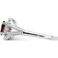 thumbnail image 3 of Sterling Silver Rhodium-Plated Garnet & Diam. Ring (Size 7) Made In India qbr16jan-7, 3 of 5