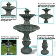 thumbnail image 2 of Sunnydaze Nouveau Traditional Dark Green Polyresin 2-Tiered Outdoor Water Fountain, 2 of 8