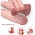 thumbnail image 3 of Juego de 5 brochas de maquillaje profesionales con espejo, portátil, para cara, ojos y labios (Rosa), 3 of 5