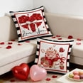 thumbnail image 7 of Red Throw Pillows Covers for Couch, Heart Print Decorative Pillow Cover for Wedding Party Bedroom Sofa, 7 of 7