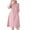 Pink, variant on Yotami Cotton Linen Dresses for Women Summer V-Neck 3/4 Sleeve Soft Solid Color Dress for Vacation Midi Dress Green XXL