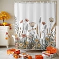 thumbnail image 3 of Shower Curtain 72"W x 84"L Fall Daisy Fern Plants Fabric Shower Curtains Set with Hooks Water Repellent Bathroom Curtains Machine Washable Bathroom Accessories, 3 of 6