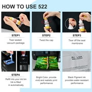 INKFUN 522 T522 Ink Bottle Replacement for Epson 522 Refill Ink for Epson 522 Ink Bottle for EcoTank ET-2720 ET-4700 ET-2800 ET-2803 ET-4800 Printer (5 Pack Black Cyan Magenta Yellow)