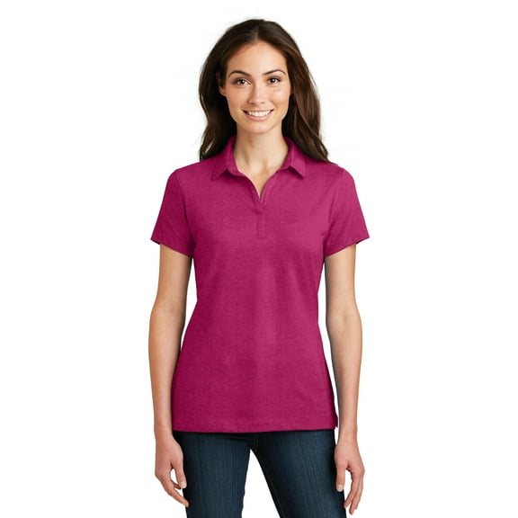 Port Authority Ladies Meridian Cotton Blend Polo-S (Pink Azalea)