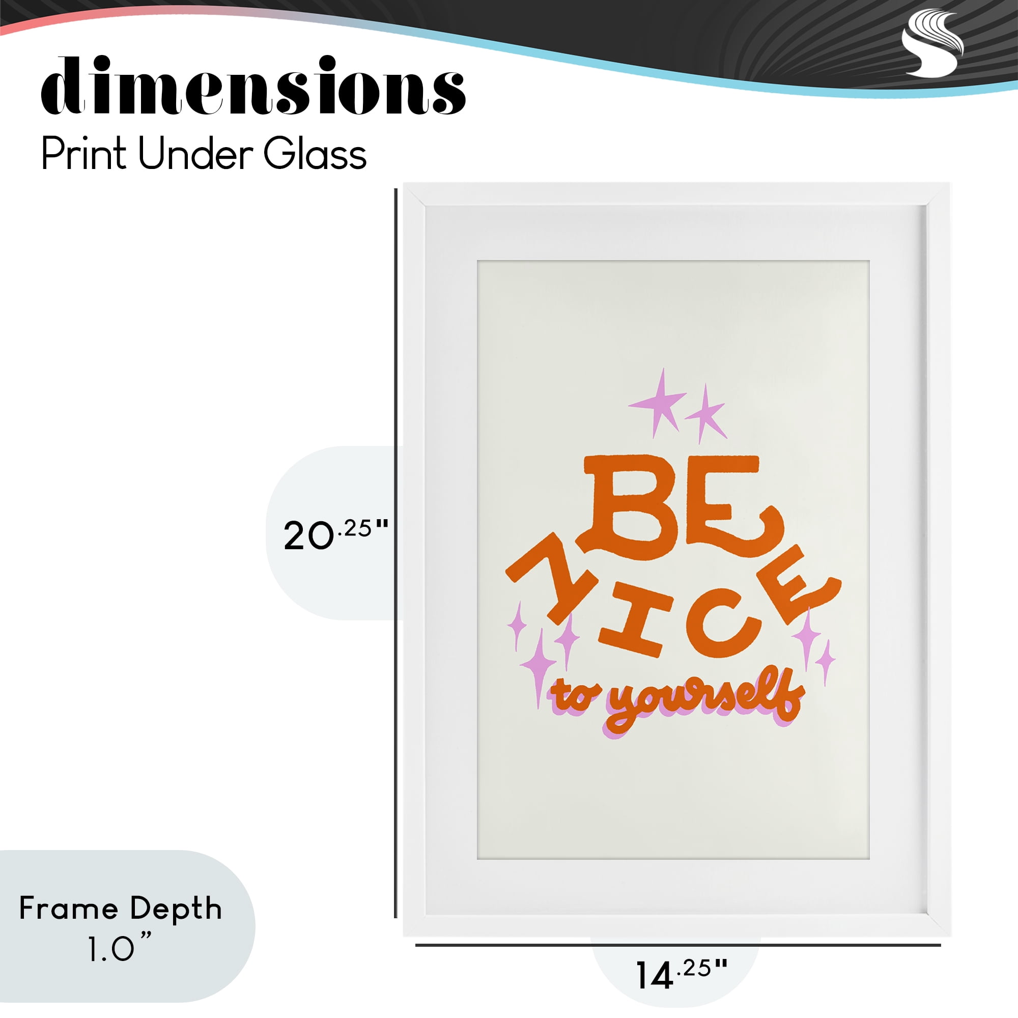 Stupell Industries Be Nice To Yourself White Framed Print Under Glass, design by Indira Prieto | IndySign