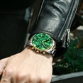 thumbnail image 6 of OLEVS Watches for Men Luxury Analog Quartz Chronograph Business Dress Gold Plated Stainless Steel Moon Phase Waterproof Luminous Date Casual Mens Wrist Watches Reloj Para Hombre, 6 of 12