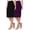 Black-Plum, variant on Women's 2 Pack High Waist Stretch Pull On Pencil Midi Skirt Casual Office Soft Fit Skirt