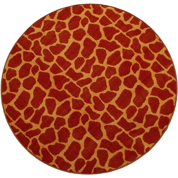 Animal Collection Custom Size Animal Print Area Rug for Living Room, Dining Room, Kitchen, Bedroom, Kids, Giraffe On Stilts - 6' Round