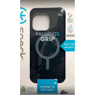 Speck Presidio 2 Grip Case with MagSafe For Apple iPhone 15 Pro Max - Black