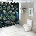 thumbnail image 6 of GOSMITH Durable and Washable Blue Peacock Beautiful Watercolor Flowers Peony Bird Feathers Gorgeous and Elegant Animal Spring Vitality Shower Curtain - Multiple Sizes White, 6 of 6