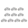 thumbnail image 1 of Conectores de aire de 90 grados de dos vías Unique Bargains, 3/8", 10 piezas, tono blanco y plateado, 1 of 1