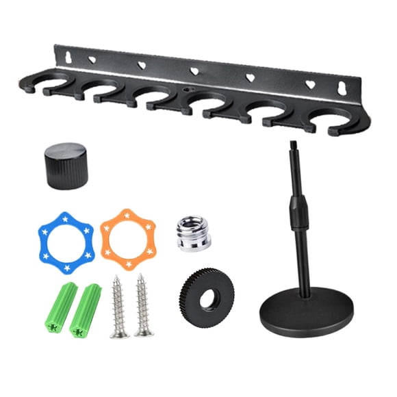 Organizador de soporte para micrófono versátil con rosca de 3/8" para rack de almacenamiento de micrófonos dinámicos 6 ranuras