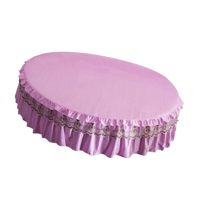 Cubierta De Cama De La Belleza Del De Seda De La De La Cama Del Elástico De La Colmena Del Polvo De La Colmena Del Polvo Suave De La Com - Púrpura, 200x200cm Sunnimix Falda de cama redonda