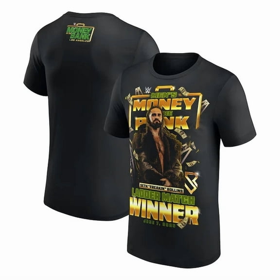SALE - Seth Rollins Money In The Bank 2025 Match Winner T-Shirt - Black