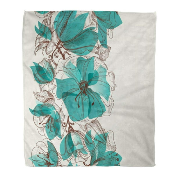 Teal patterned throw hotsell