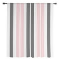 thumbnail image 2 of Pink Grey Striped Semi Sheer Curtains Drapes for Living Room, Bedroom, French Doors Window 45 Inches Long, Gray Modern Abstract Art Rod Pocket Chiffon Curtain Drapery Voile Draperies Panel, 2 of 6