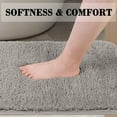 thumbnail image 2 of Unique Bargains Bathroom Shaggy Bath Mat Fluffy Non-slip Door Floor Rug Light Gray 20" x 31", 2 of 8
