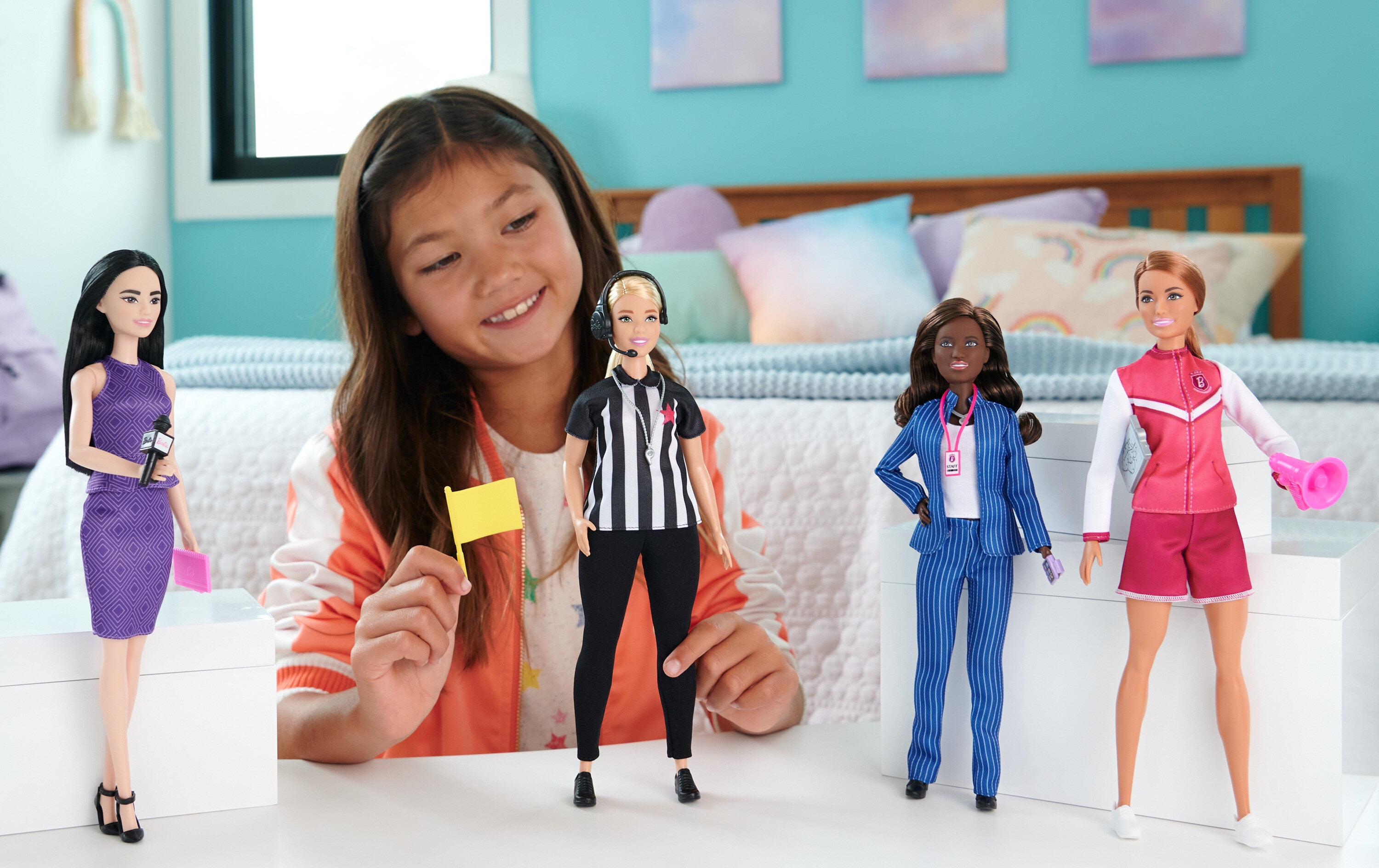 Barbie Dolls, Set of 4 Sports Career Dolls and Accessories
